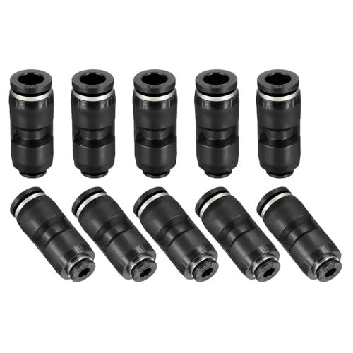 QUARKZMAN 10 Stück Push To Connect Fittings Reduzierend 5/16" Schlauch Außendurchmesser x 5/16" Schlauch Außendurchmesser Gerade Pneumatische Schnellkupplung Öl Schlauchleitung Rohr Schwarz von QUARKZMAN