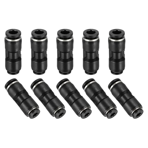 QUARKZMAN 10 Stück Push To Connect Fittings Reduzierung 5/32" Schlauch Außendurchmesser x 1/4" Schlauch Außendurchmesser Gerader Pneumatischer Schnellkuppler Öl Schlauchleitung Rohr Schwarz von QUARKZMAN
