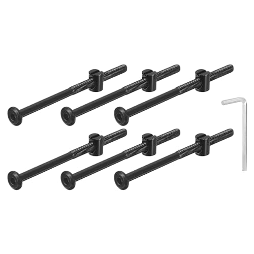 QUARKZMAN 10 Stück Sechskantschrauben Bolzen mit Fassmuttern, M6 x 100mm Sechskantmöbelbettbolzen mit Schraubenschlüssel für Stühle und Kinderbetten, Schwarz QUARKZMAN 10 Stück Sechskantschrauben Bolzen mit Fassmuttern, M6 x 100mm Sechskantmöbelbettbolzen mit Schraubenschlüssel für Stühle und Kinderbetten, Schwarz von QUARKZMAN