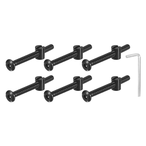 QUARKZMAN 10 Stück Sechskantschrauben Bolzen mit Fassmuttern, M6 x 60mm Sechskantmöbelbettbolzen mit Schraubenschlüssel für Stühle und Kinderbetten, Schwarz QUARKZMAN 10 Stück Sechskantschrauben Bolzen mit Fassmuttern, M6 x 60mm Sechskantmöbelbettbolzen mit Schraubenschlüssel für Stühle und Kinderbetten, Schwarz von QUARKZMAN