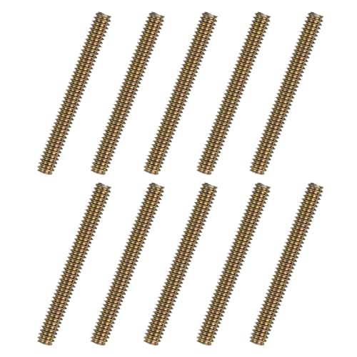 QUARKZMAN 10 Stück Vollgewindespindeln 1/4x2-1/4" Gewindestangen Lange Gewindeschrauben aus Kohlenstoffstahl für Möbel, Garten, GeländerVerbindung, farbenfrohe Zinkbeschichtung von QUARKZMAN