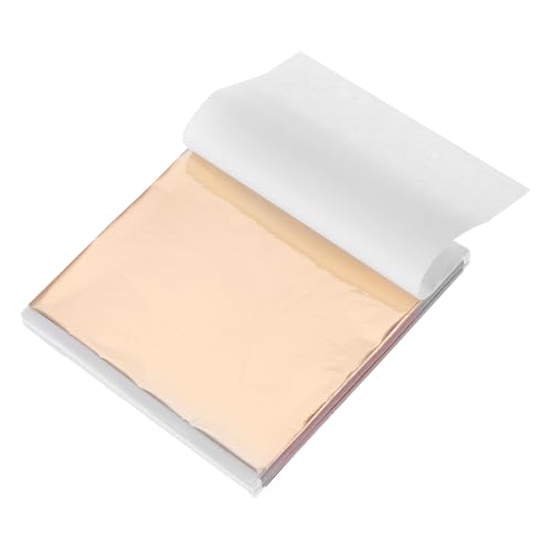 QUARKZMAN 100 Stück Blattgoldblätter 5,5" x 5,5" Imitationsgoldfolienblätter für Basteln, Bilderrahmen, Skulpturen, Nägel und DIY-Kunstdekoration, Champagner von QUARKZMAN