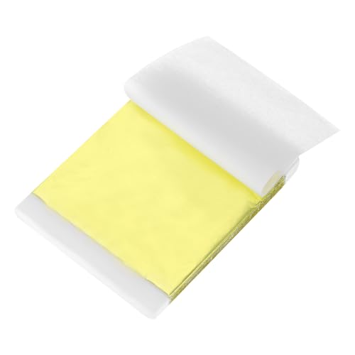 QUARKZMAN 100 Stück Blattgoldblätter 5,5" x 5,5" Imitationsgoldfolienblätter für Basteln, Bilderrahmen, Skulpturen, Nägel und DIY-Kunstdekoration, Gelb von QUARKZMAN