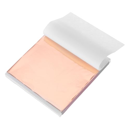 QUARKZMAN 100 Stück Blattgoldblätter 5,5" x 5,5" Imitationsgoldfolienblätter für Basteln, Bilderrahmen, Skulpturen, Nägel und DIY-Kunstdekoration, Roségold von QUARKZMAN