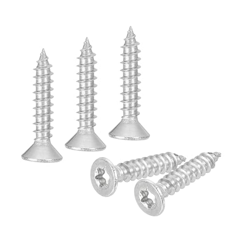 QUARKZMAN 100 Stück Flachkopf Torx Schrauben, M3 x 16mm Torx Holzschrauben, 304 Edelstahl Senkkopfschrauben, Selbstschneidend, für Holz, Zaun, Terrassendielen (Silber) von QUARKZMAN