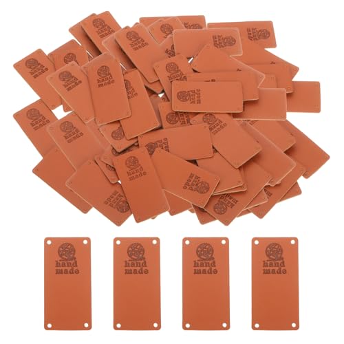 QUARKZMAN 100 Stück Handgemachte Leder Etiketten zum annähen Handmade Label PU Leder Handgefertigt Geprägtes Etikett für Verzieren Selbermachen Nähen Basteln, 50x25mm, Braun QUARKZMAN 100 Stück Handgemachte Leder Etiketten zum annähen Handmade Label PU Leder Handgefertigt Geprägtes Etikett für Verzieren Selbermachen Nähen Basteln, 50x25mm, Braun von QUARKZMAN