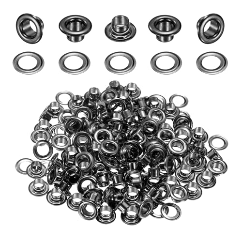 QUARKZMAN 100 Stück Ösen 4 mm Innen-Ø Messing Ösen Metallösen Rostfrei Planenösen Grommet Kit mit Unterlegscheiben Eyelets für Banner Leder Schuhe Handtaschen Vorhänge Bastel, Schwarz QUARKZMAN 100 Stück Ösen 4 mm Innen-Ø Messing Ösen Metallösen Rostfrei Planenösen Grommet Kit mit Unterlegscheiben Eyelets für Banner Leder Schuhe Handtaschen Vorhänge Bastel, Schwarz von QUARKZMAN