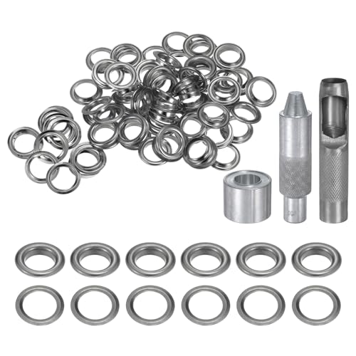 QUARKZMAN Grommet Werkzeug Kit, 100 Pcs 18mm Ösen mit 2 Ösenzange & 1 Scheiben Set, Metallösen Kupfer Tülle Stanzwerkzeug für Stoff Planen Leder Gewebe Vorhang Poolabdeckung, Hellschwarz QUARKZMAN Grommet Werkzeug Kit, 100 Pcs 18mm Ösen mit 2 Ösenzange & 1 Scheiben Set, Metallösen Kupfer Tülle Stanzwerkzeug für Stoff Planen Leder Gewebe Vorhang Poolabdeckung, Hellschwarz von QUARKZMAN