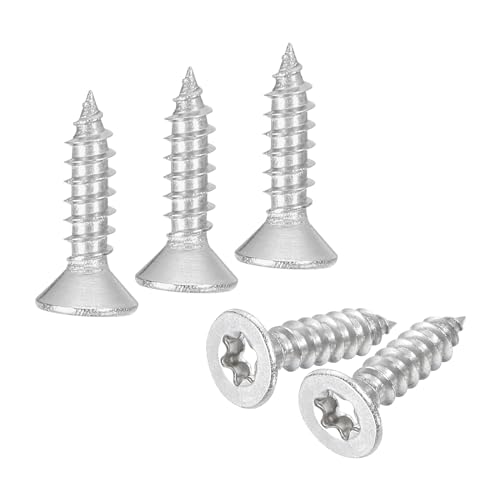 QUARKZMAN 100 Stück Senkkopf Torx Schrauben, M4 x 16mm Torx Holzschrauben, 304 Edelstahl, Selbstschneidend Spanplattenschrauben, Passend für T20 Bit, für Holz, Zäune, Terrassen (Silber) von QUARKZMAN