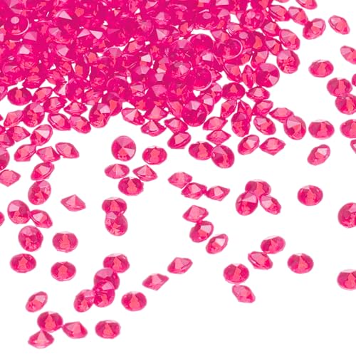 QUARKZMAN 10000 Stück Hochzeitstisch Konfetti Fake Kristalle Acryl Diamanten Strass Vasenfüller Edelsteine für Basteln, Party, Tischdekoration, Brautparty (Rosenrot, 3mm) von QUARKZMAN