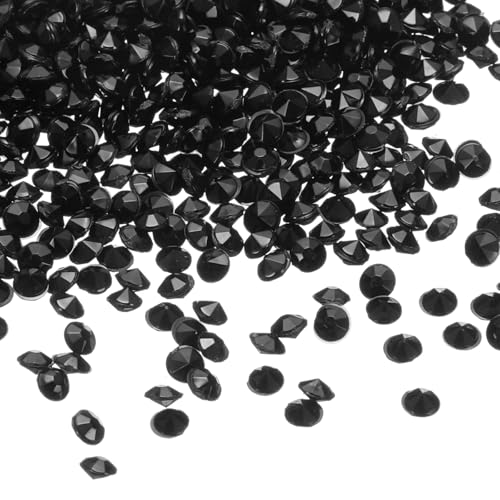 QUARKZMAN 10000 Stück Hochzeitstisch Konfetti Fake Kristalle Acryl Diamanten Strass Vasenfüller Edelsteine für Basteln, Party, Tischdekoration, Brautparty (Schwarz, 3mm) von QUARKZMAN