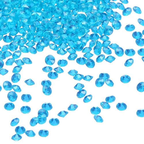 QUARKZMAN 10000 Stück Hochzeitstisch Konfetti Fake Kristalle Acryl Diamanten Strass Vasenfüller Edelsteine für Basteln, Tischdekoration, Brautparty (Hellblau, 3mm) von QUARKZMAN
