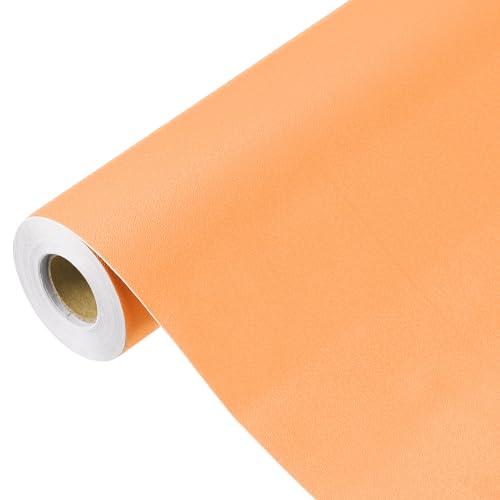 QUARKZMAN 1000x40cm Selbstklebende Tapete Orange Möbelaufkleber Kontaktpapier Einfarbig Vinyl Wandtapete Dekorativ Wasserdicht aus PVC für Küchenschrank Wandaufkleber Schublade Tisch Schrank von QUARKZMAN