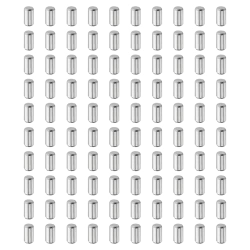 QUARKZMAN 100Stk 3mm x 6mm Dübelstifte, 304 Edelstahl Zylindrische Regalstützpflöcke Positionierstift Regalbefestigungselemente für Bücherregal Schrank Möbelkomponente (GB119), Silber von QUARKZMAN