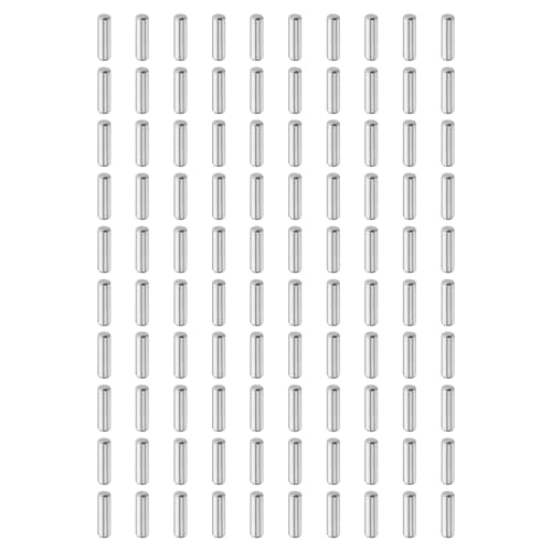 QUARKZMAN 100Stk 4mm x 14mm Dübelstifte, 304 Edelstahl Zylindrische Regalhalterungen Positionierstifte Regalbefestigungselemente für Bücherregal Schrank Möbelkomponente (GB119), Silber von QUARKZMAN