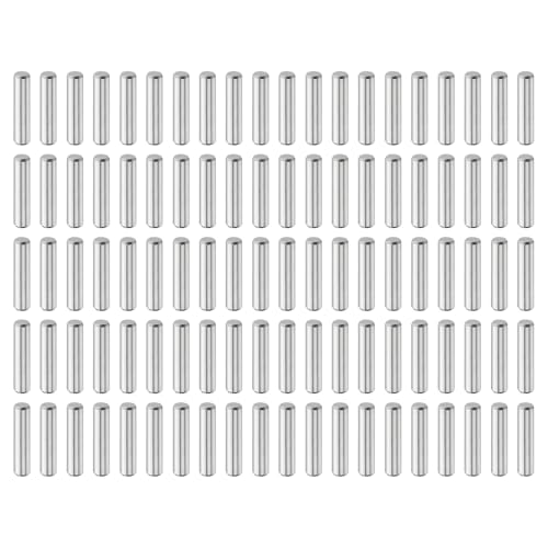 QUARKZMAN 100Stk 4mm x 18mm Dübelstifte, 304 Edelstahl Zylindrische Regalstützpins Positionierstift Regalbefestigungselemente Für Bücherregal Schrank Möbelkomponente (GB119), Silber von QUARKZMAN