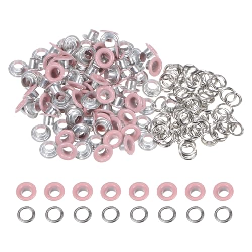 QUARKZMAN 100 Satz Runde Ösen Set, 5mm Loch Metallösen mit Unterlegscheiben für Planen Scrapbooking Schuhe Kleidung Leder Leinwand DIY Projekt Tasche (Rosa) QUARKZMAN 100 Satz Runde Ösen Set, 5mm Loch Metallösen mit Unterlegscheiben für Planen Scrapbooking Schuhe Kleidung Leder Leinwand DIY Projekt Tasche (Rosa) von QUARKZMAN