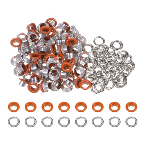 QUARKZMAN 100 Satz Runde Ösen Set, 6mm Loch Metallösen mit Unterlegscheiben für Planen Scrapbooking Schuhe Kleidung Leder Leinwand DIY Projekt Tasche (Orange) QUARKZMAN 100 Satz Runde Ösen Set, 6mm Loch Metallösen mit Unterlegscheiben für Planen Scrapbooking Schuhe Kleidung Leder Leinwand DIY Projekt Tasche (Orange) von QUARKZMAN