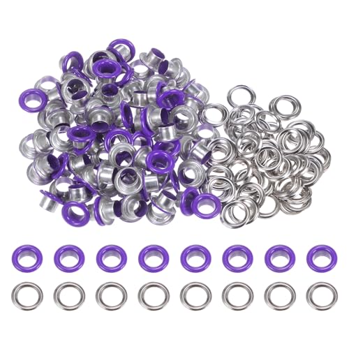 QUARKZMAN 100 Satz Runde Ösen Set, 6mm Loch Metallösen mit Unterlegscheiben für Planen Scrapbooking Schuhe Kleidung Leder Leinwand DIY Projekt Tasche (Violett) QUARKZMAN 100 Satz Runde Ösen Set, 6mm Loch Metallösen mit Unterlegscheiben für Planen Scrapbooking Schuhe Kleidung Leder Leinwand DIY Projekt Tasche (Violett) von QUARKZMAN