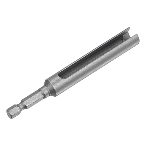 QUARKZMAN 100mm Länge Sechskant Schraubendreher x 1Stk 8mm Steckdose Geschlitzt Verlängerung Treiber Bit für Technische Anlagen [Grau] von QUARKZMAN