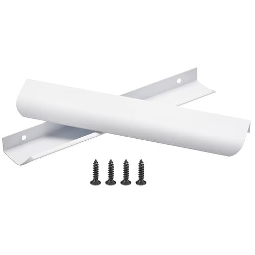 QUARKZMAN 10Pcs Möbelgriffe Profilgriff Versteckte Schrankgriffe 160mm Bohrabstand Alu Fingerkanten-Zuggriffe Schubladengriffe Küchengriffe für Kleiderschrank Tür Schubladen, Weiß von QUARKZMAN