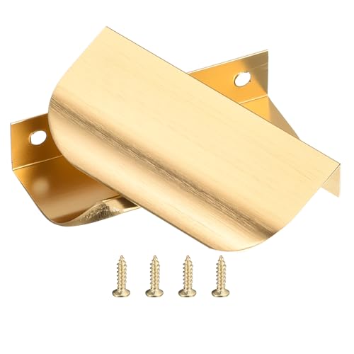 QUARKZMAN 10Pcs Möbelgriffe Profilgriff Versteckte Schrankgriffe 64mm Bohrabstand Alu Fingerkanten-Zuggriffe Schubladengriffe Küchengriffe für Kleiderschrank Tür Schubladen, Gold QUARKZMAN 10Pcs Möbelgriffe Profilgriff Versteckte Schrankgriffe 64mm Bohrabstand Alu Fingerkanten-Zuggriffe Schubladengriffe Küchengriffe für Kleiderschrank Tür Schubladen, Gold von QUARKZMAN
