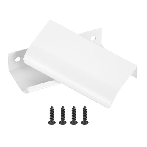 QUARKZMAN 10Pcs Möbelgriffe Profilgriff Versteckte Schrankgriffe 64mm Bohrabstand Alu Fingerkanten-Zuggriffe Schubladengriffe Küchengriffe für Kleiderschrank Tür Schubladen, Weiß von QUARKZMAN