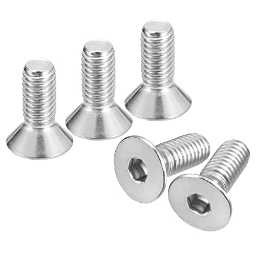 QUARKZMAN 10Stk 3/8-16x1" Flach Senkkopf Steckdose Kappe Schrauben 304 Edelstahl Sechskant Steckdose Flachkopf Schrauben Voll Gewinde Senkkopf Bolzen von QUARKZMAN