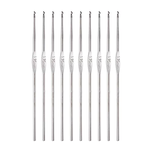 QUARKZMAN 10Stk Edelstahl Häkeln Haken 1.25mm Gestreifte Nadeln für Basteln Garn QUARKZMAN 10Stk Edelstahl Häkeln Haken 1.25mm Gestreifte Nadeln für Basteln Garn von QUARKZMAN
