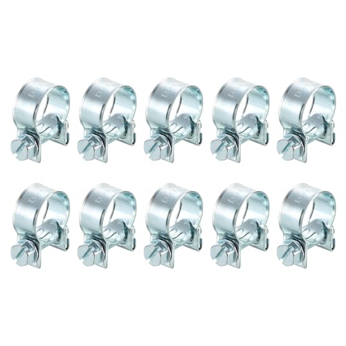 QUARKZMAN 10Stk Mini Schlauchklemme für Kraftstoffleitung Clip Verstellbare 13-15mm(0.51"-0.59") Kraftstoff Einspritzleitung Stil Schlauchklemme Verzinkt Rohr Schlauchträger Rohr Klemmen von QUARKZMAN