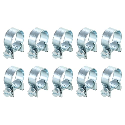 QUARKZMAN 10Stk Mini Schlauchklemme für Kraftstoffleitung Clip Verstellbare 15-17mm(0.59"-0.67") Kraftstoff Einspritzleitung Stil Schlauchklemme Verzinkt Rohr Schlauchträger Rohr Klemmen von QUARKZMAN