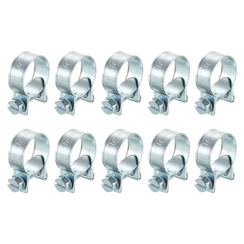 QUARKZMAN 10Stk Mini Schlauchklemme für Kraftstoffleitung Clip Verstellbare 17-19mm(0.67"-0.75") Kraftstoff Einspritzleitung Stil Schlauchklemme Verzinkt Rohr Schlauchträger Rohr Klemmen von QUARKZMAN