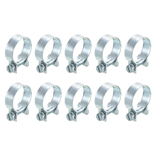 QUARKZMAN 10Stk Mini Schlauchklemme für Kraftstoffleitung Clip Verstellbare 22-24mm(0.87"-0.94") Kraftstoff Einspritzleitung Stil Schlauchklemme Verzinkt Rohr Schlauchträger Rohr Klemmen von QUARKZMAN