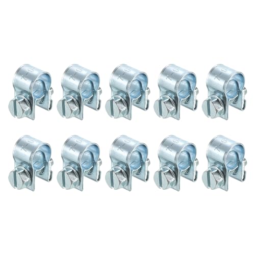 QUARKZMAN 10Stk Mini Schlauchklemme für Kraftstoffleitung Clip Verstellbare 7-9mm(0.28"-0.35") Kraftstoff Einspritzleitung Stil Schlauchklemme Verzinkt Rohr Schlauchträger Rohr Klemmen von QUARKZMAN