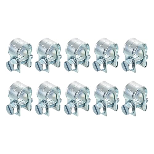 QUARKZMAN 10Stk Mini Schlauchklemme für Kraftstoffleitung Clip Verstellbare 9-11mm(0.35"-0.43") Kraftstoff Einspritzleitung Stil Schlauchklemme Verzinkt Rohr Schlauchträger Rohr Klemmen von QUARKZMAN