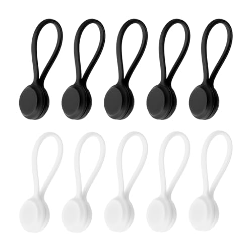 QUARKZMAN 10Stk Silikon Magnetische Kabel Binder Wiederverwendbare Drehbarer Binder USB Kabel Organizer für Kabel Management Bündelung Kühlschrank Magnete Buch Marker Schwarz und Weiß QUARKZMAN 10Stk Silikon Magnetische Kabel Binder Wiederverwendbare Drehbarer Binder USB Kabel Organizer für Kabel Management Bündelung Kühlschrank Magnete Buch Marker Schwarz und Weiß von QUARKZMAN