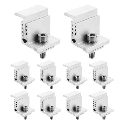 QUARKZMAN 10Stk Solar Paneel Endklemme Aluminium Z Klammern für Solarpaneele Solar Montage Halterungen Kit für Solarpanel PV Montage System Zubehör (32-50mm) von QUARKZMAN