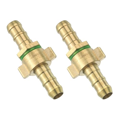 QUARKZMAN 10mm Schlauchverbinder Messing Doppelnippel Kupplung, 2 Stück Schlauchverbinder Benzinschlauch Schlaucharmaturen Gartenschlauch zum Verbinden von Wasserschläuchen von QUARKZMAN