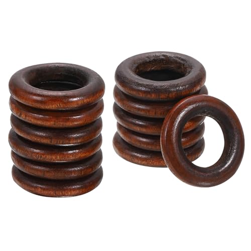 QUARKZMAN 12 Stück 30mm Naturholzringe, 6mm massive Holzkreise für DIY-Basteln, Stricken, Makramee, Anhängerherstellung, Dunkelbraun QUARKZMAN 12 Stück 30mm Naturholzringe, 6mm massive Holzkreise für DIY-Basteln, Stricken, Makramee, Anhängerherstellung, Dunkelbraun von QUARKZMAN