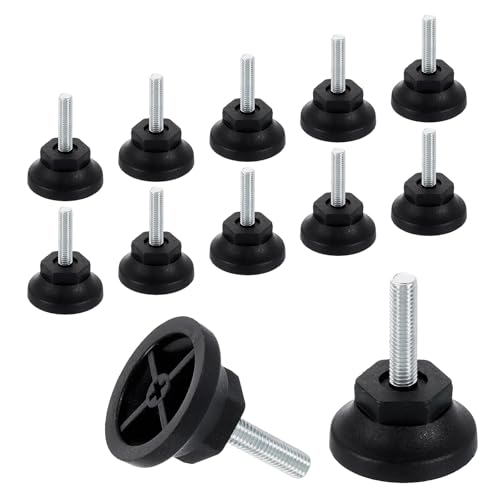 QUARKZMAN 12 Stück M8 Gewinde Möbel Füße Nivellierer, 43x32mm Verstellbare Nivellierung Tisch Füße, Aufschraubbar Möbelgleiter Nivellierung Für Stuhl Hocker Beine, Schwarz QUARKZMAN 12 Stück M8 Gewinde Möbel Füße Nivellierer, 43x32mm Verstellbare Nivellierung Tisch Füße, Aufschraubbar Möbelgleiter Nivellierung Für Stuhl Hocker Beine, Schwarz von QUARKZMAN