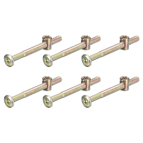 QUARKZMAN 12 Stück Sechskantschrauben Bolzen mit Mutter, M6 x 70mm Sechskantmöbelbettbolzen mit Schraubenschlüssel für Stühle und Kinderbetten, bronzefarben QUARKZMAN 12 Stück Sechskantschrauben Bolzen mit Mutter, M6 x 70mm Sechskantmöbelbettbolzen mit Schraubenschlüssel für Stühle und Kinderbetten, bronzefarben von QUARKZMAN