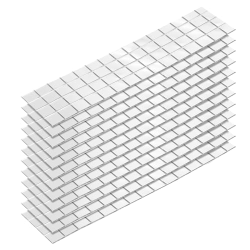 QUARKZMAN 1320 Stück selbstklebende Spiegel-Mosaikfliesen, 10 x 10 mm, quadratische Mini-Acryl-Diskokugel-Fliesenaufkleber zum Selbermachen von Diskokugel-Basteldekorationen, Silber von QUARKZMAN