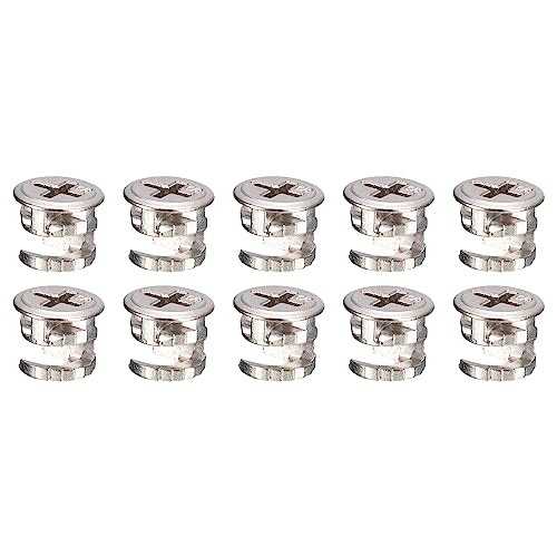 QUARKZMAN 13mm Möbel Nockenschloss x 20Stk Möbel Nockenschloss Nutverbinder Beschläge für Schubladen Kommode Möbel [Silberton] von QUARKZMAN