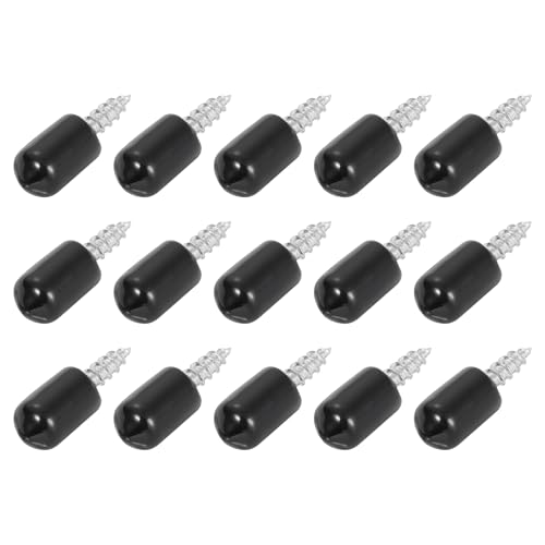 QUARKZMAN 15 Stk. Regalhalterung Stift Metall 7,5 mm Durchmesser Halterung Stützstift Metall vernickelt Halterung Stützstifte für Möbel Kleiderschrank Bücherregal Regale Schwarze Abdeckung von QUARKZMAN