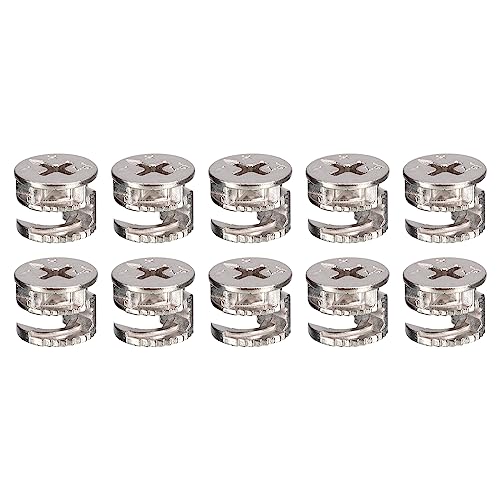 QUARKZMAN 15mm Möbel Nockenschloss x 11Stk Möbel Nockenschloss Nutverbinder Beschläge für Schubladen Kommode Möbel [Silberton] von QUARKZMAN