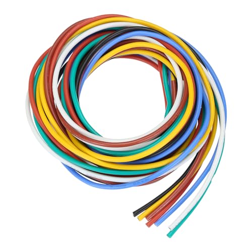 QUARKZMAN 16 AWG 1.3mm² Flexibel PVC Elektronik Kabel 1.5m, 3mm OD Verzinnter Kupferdraht für RC-Flugzeuge, Lastwagen, Auto, DIY Batterieklemmenkabel (7 Farben） von QUARKZMAN