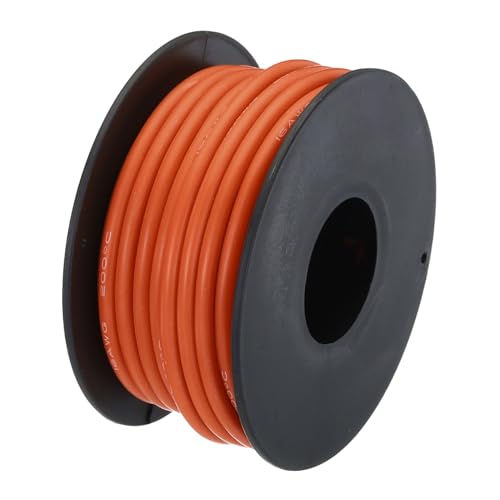 QUARKZMAN 16AWG Kabel Elektrischer Draht 1,31 mm² Verzinntes Kupferkabel 7,5 Meter, Stromkabel Hohe Temperatur Leitung Erdkabel Litzenkabel Verlängerungskabel für Kfz Kabelkanal, Orange von QUARKZMAN