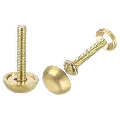 QUARKZMAN 16 Stück Messing Dekorative Schrauben mit Kappen, 15 mm Spiegelschrauben Kappe Abdeckung Nägel Befestigungselemente für dekorative Spiegel Möbel, Gold von QUARKZMAN