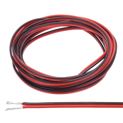 QUARKZMAN 18 Gauge Draht 2 Leiter Elektrischer Draht 16.4FT Rot Schwarz Kabel Verzinntes Kupfer/Flexibel/Silikon Stranguliertes Kabel für LED Streifen Lampen Beleuchtung Automobil von QUARKZMAN