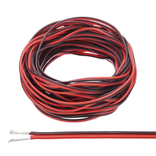 QUARKZMAN 18 Gauge Draht 2 Leiter Elektrischer Draht 65,6FT Rot Schwarz Kabel Verzinntes Kupfer/Flexibel/Silikon Litze für LED-Streifenlampen Beleuchtung Automobil QUARKZMAN 18 Gauge Draht 2 Leiter Elektrischer Draht 65,6FT Rot Schwarz Kabel Verzinntes Kupfer/Flexibel/Silikon Litze für LED-Streifenlampen Beleuchtung Automobil von QUARKZMAN
